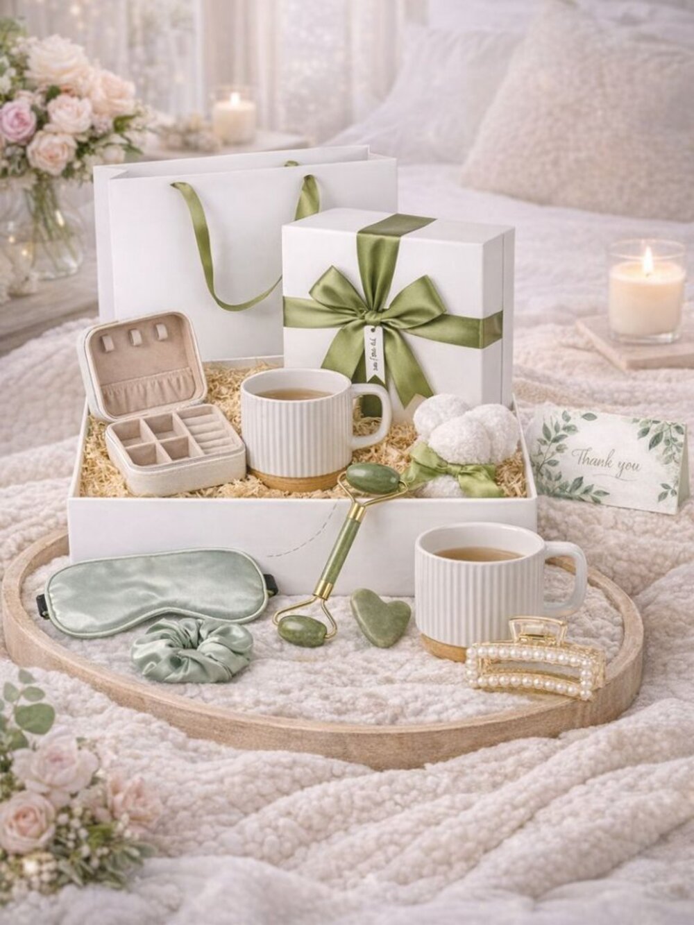 Relax & Unwind Premium Pamper Kit – Mug, Sleep Mask, Facial Rollers & More
